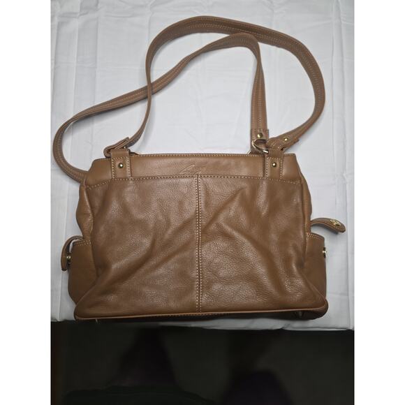 Vintage Stone Mountain USA Tan Leather Shoulder Bag Crossbody Adjustable - Picture 2 of 9